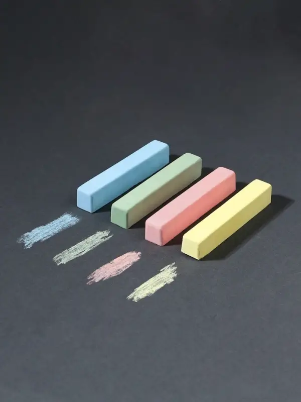 Мелки цветные школьные, 4 шт. &laquo;Синий трактор&raquo;, прямоугольные