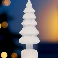 Фигура светодиодная "Елочка бархатная белая", 1 LED, 15х6 см, от бат. 3xAG13, Т/БЕЛЫЙ