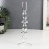 Стеклянный подсвечник на 1 свечу &laquo;Марна&raquo;, прозрачный, 26.5&times;9&times;9 см