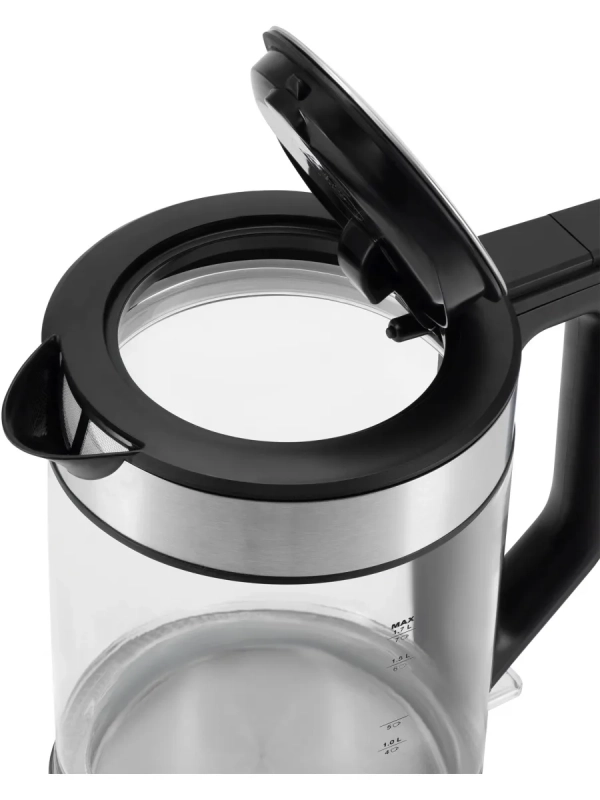 Чайник HYK-G3509 1.7л. 2200Вт черный прозрачный