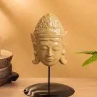 Маска &laquo;Будда&raquo;, на подставке, 14&times;14&times;22 см, керамика, бежевая