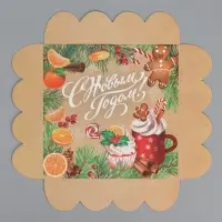 Коробка для кондитерских изделий с пластиковой крышкой &laquo;С Новым годом&raquo;, 13 х 13 х 3 см