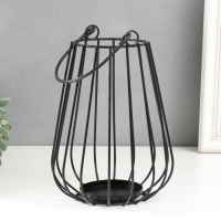 Подсвечник металл на 1 свечу "Лофт. Вазон" чёрный 22х15х15 см