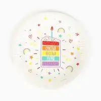 Тарелка одноразовая бумажная &laquo;Счастья, веселья, удачи&raquo;, белая, 18 см