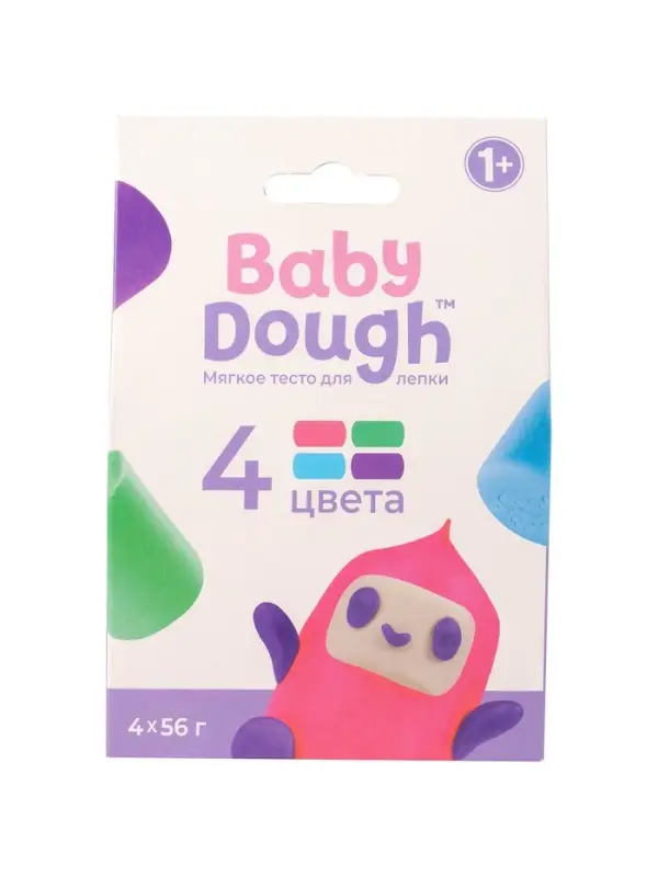 Тесто BabyDough 4 шт в коробке розовый щипок №1
