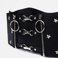 Ремень женский, ширина 12 см, на молниях, цвет чёрный Ремень женский, ширина 12 см, на молниях, цвет чёрный