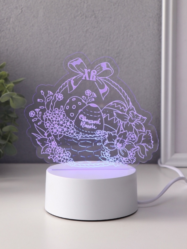 Светильник "Пасхальная корзинка" LED RGB от сети RISALUX 9,5х17х16,3 см