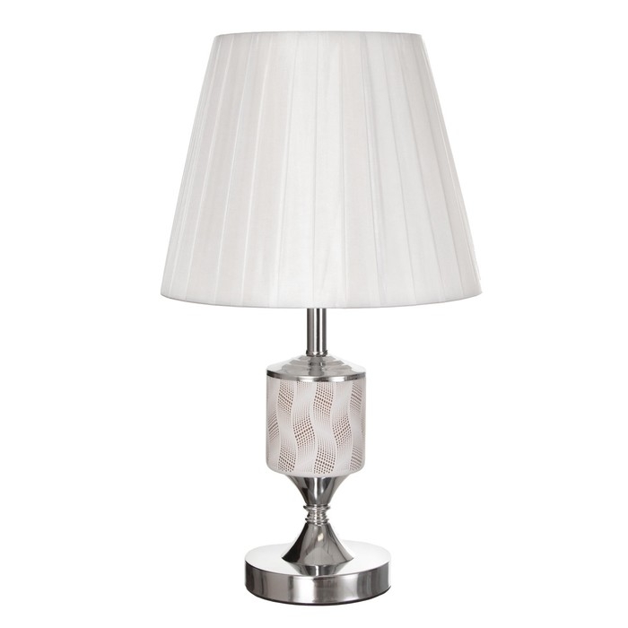 Настольная лампа "Севилья" Е27 40Вт бело-хромовый 25х25х42 см RISALUX