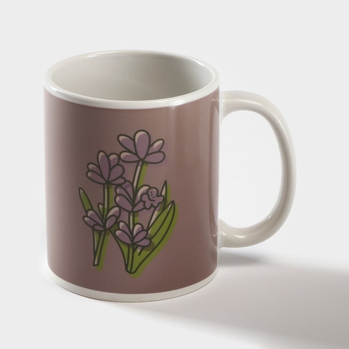 Кружка - хамелеон керамическая Доляна &laquo;С праздником весны тебя!&raquo;, 350 мл, цвет сиреневый