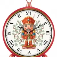 Часы настольные/настенные "Щелкунчик", интерьерные, плавный ход, 26х32 см, красно-золотистый 1097209
