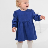 Платье с воротничком Крошка Я Муслин, 68-74, синий Платье с воротничком Крошка Я Муслин, 68-74, синий