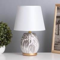 Лампа настольная "Валерия" 1х40Вт Е14  черный/белый 20х20х31см