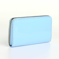 Кошелёк женский на молнии, лакированный, цвет голубой Кошелёк женский на молнии, лакированный, цвет голубой