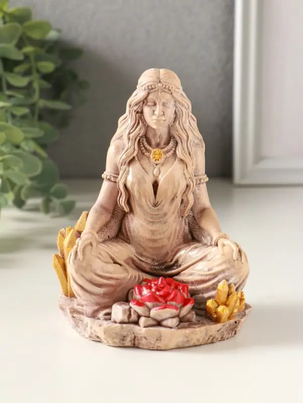 Статуэтка "Богиня любви Парвати" 11х9х7 см, гипс, слоновая кость