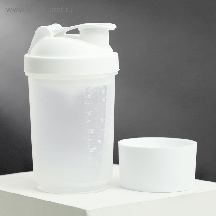 Шейкер спортивный с чашей под протеин, 500 мл