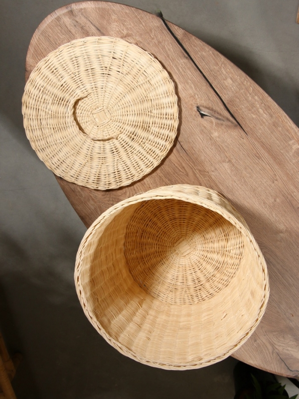 Корзина для белья с крышкой, 35х35х40 см, ротанг