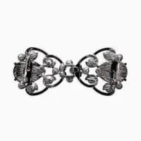 Зажим для кардигана "Ажур", винтаж, цвет серый в сером