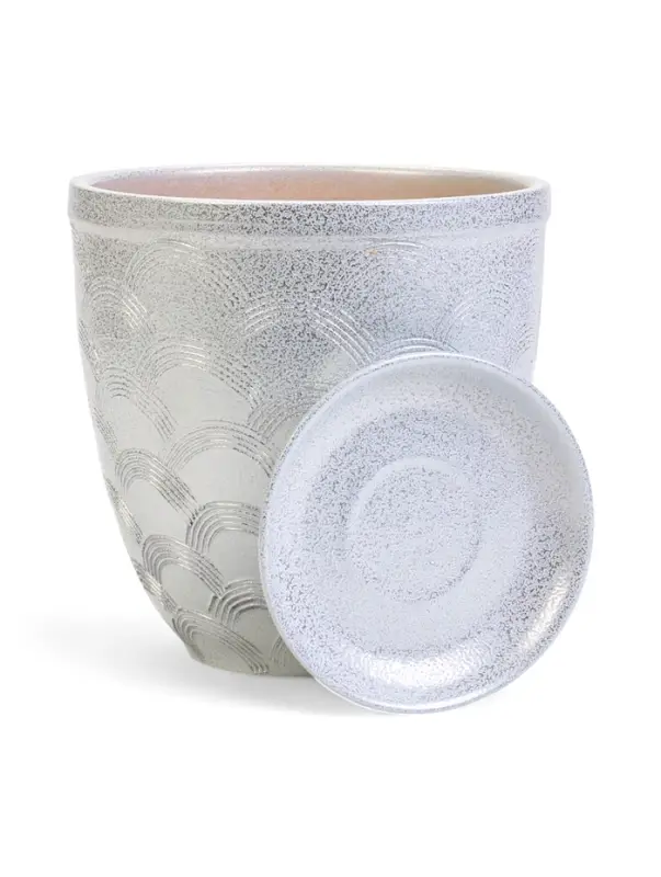 Горшок цветочный с поддоном 2,4 л, керамика  "Узор" (М)