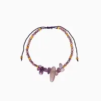 Браслет, длина 16 см, цв. сиреневый, красный