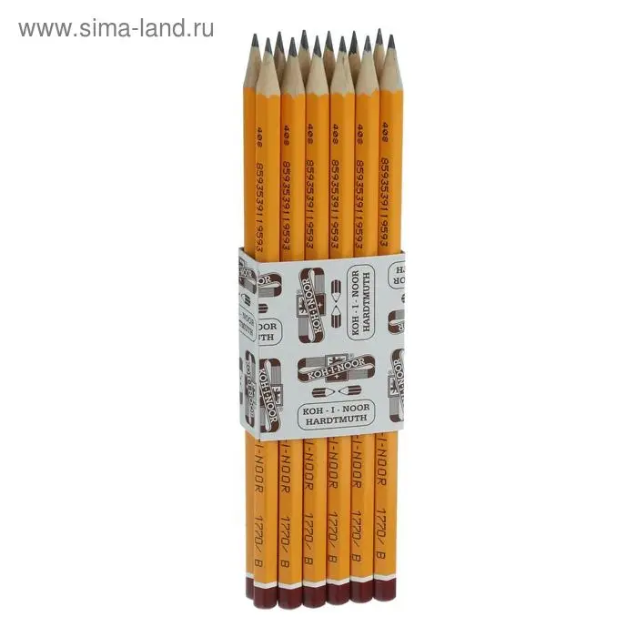 Карандаш чернографитный Koh-I-Noor 1770 B BLACK SUN, гранёный