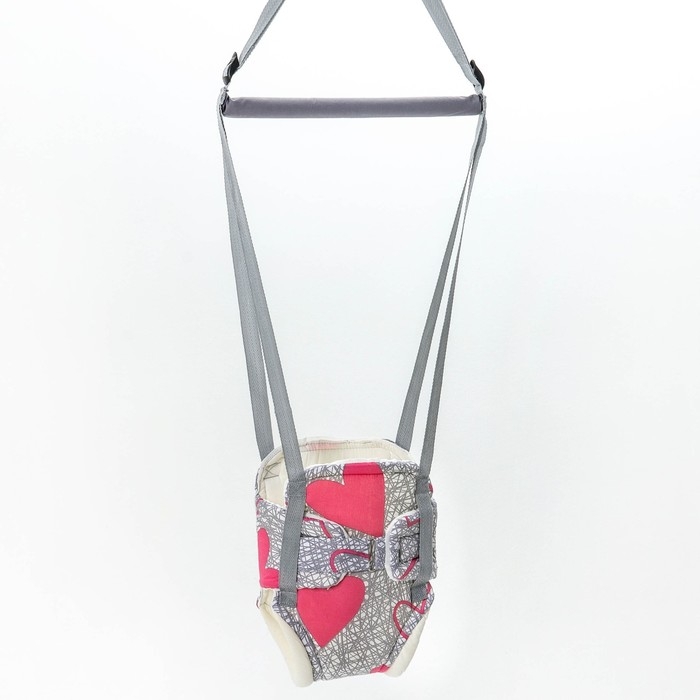 Прыгунки №1, 2в1 &laquo;Розовые сердечки&raquo; (прыгунки, качели, тарзанка)