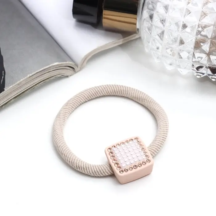 Резинка для волос &laquo;Бирсен&raquo;, геометрия, 5 см, бежевый