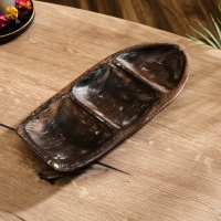 Менажница "Лодочка"  дерево Джати, 30х13х5 см, цв. тёмно-коричневый