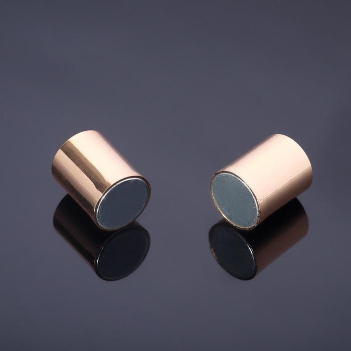 Замок-концевик магнитный, L=20 мм, d (внутренний)=8 мм, (набор 3 шт.), цвет золото Замок-концевик магнитный, L=20 мм, d (внутренний)=8 мм, (набор 3 шт.), цвет золото