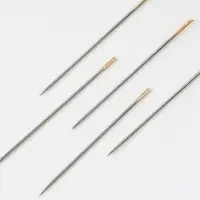 Иглы швейные, d=0.78 мм, 3.5 - 4.2 см, с золотым ушком, самовдеваемые, 12 шт.
