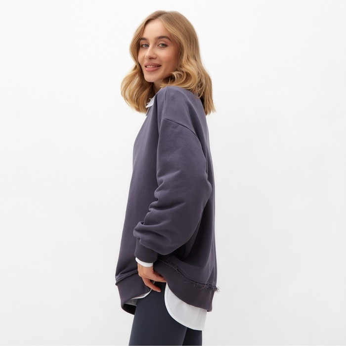 Свитшот женский MINAKU: Casual Collection цвет графит, размер 46 Свитшот женский MINAKU: Casual Collection цвет графит, размер 46