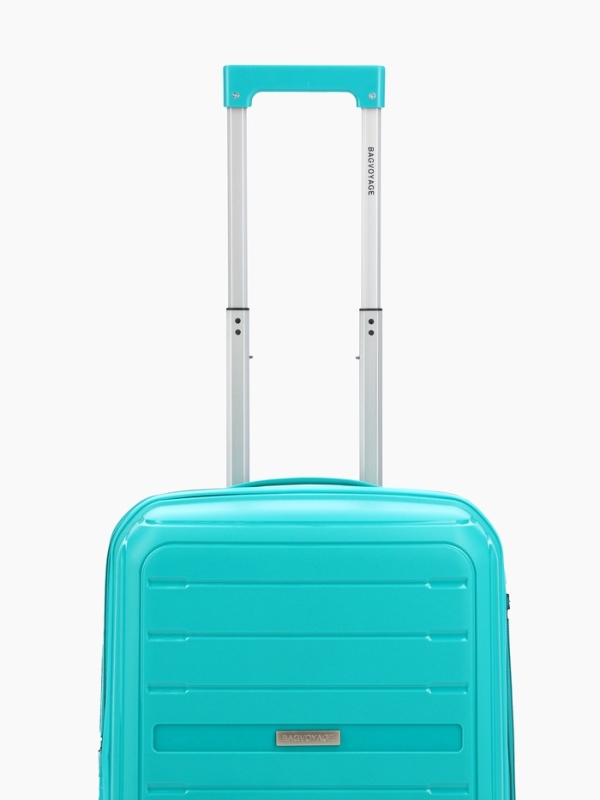 Чемодан 20", PP, 38*22*56, отд на молнии, код замок, 4 колеса, зеленый