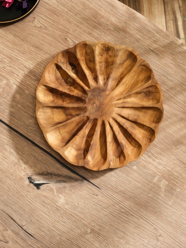 Менажница "Раковина"  дерево Джати, 24х24х3 см, цв. коричневый