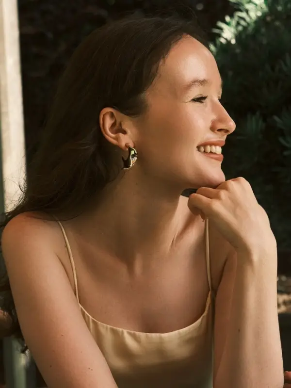 Серьги пластик &laquo;Волны&raquo; кольца, цвет золото