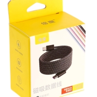 Кабель Lightning - USB, магнитный, 3 А, 18 Вт, с оплёткой, серый