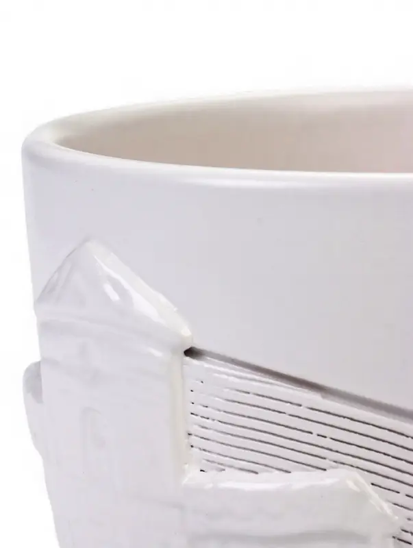 Горшок цветочный с поддоном 1,4 л, d15/h13 см белый керамика, "Голландия" (М)