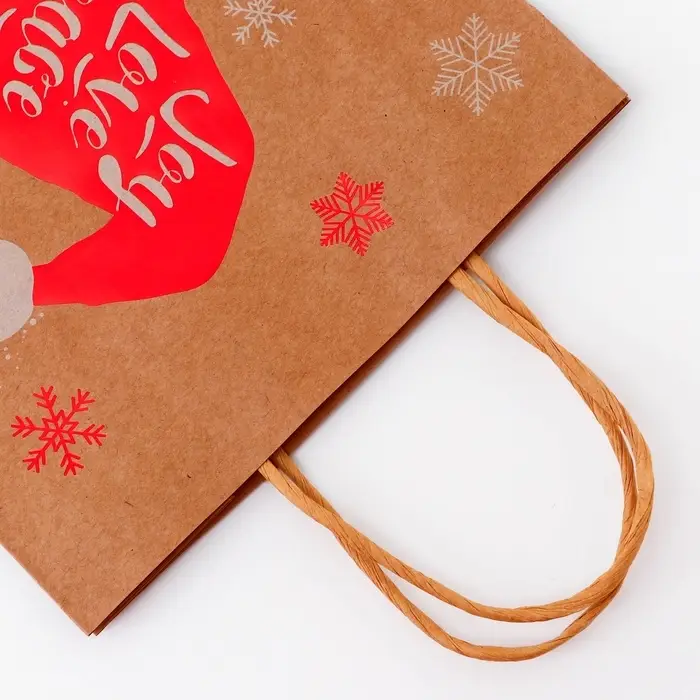 Пакет крафт с тиснением, круглая ручка, &laquo;Колпак&raquo; 21&times;27&times;11 см, 120 г