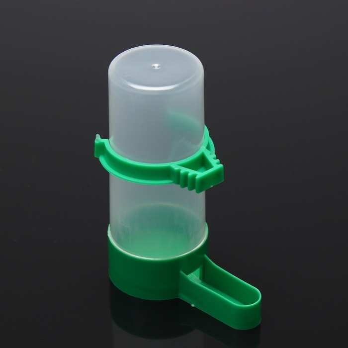 Поилка/кормушка для птиц 4 х 12 см, 140 мл, зелёная