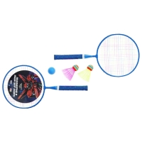 Набор для бадминтона ONLYTOP &laquo;Робот&raquo;: 2 ракетки 44 см, 2 волана, мяч, чехол, цвет синий