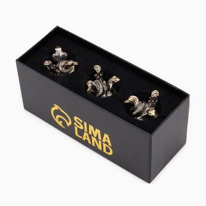 Стопки для водки "Змеи", набор на 3 персоны, стопка 30 мл, бронза