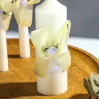 Свечи свадебные "Пышный" набор 3 шт (16 см + 2 шт по 18 см), шампань