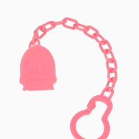 Пустышка классическая, с держателем, +0мес., цвет розовый