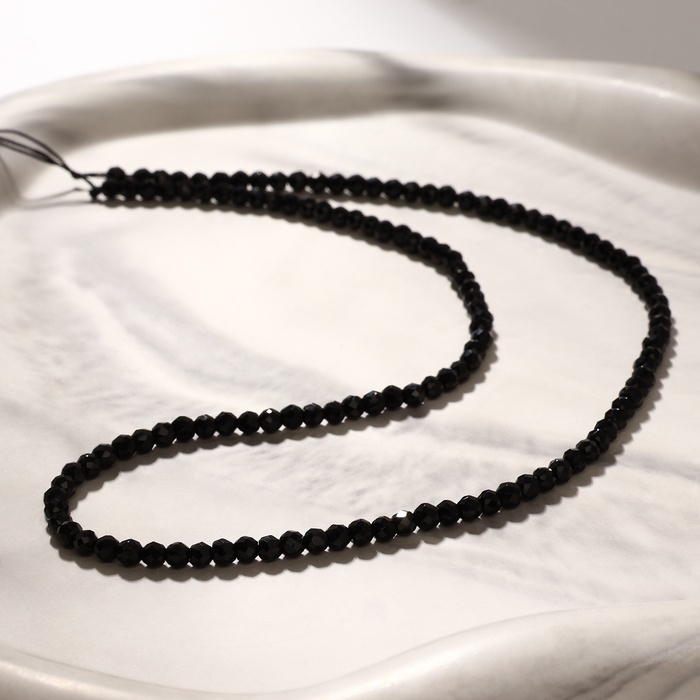 Бусины на нити шар №3 гранёный &laquo;Шпинель&raquo;, цвет чёрный, 35 см