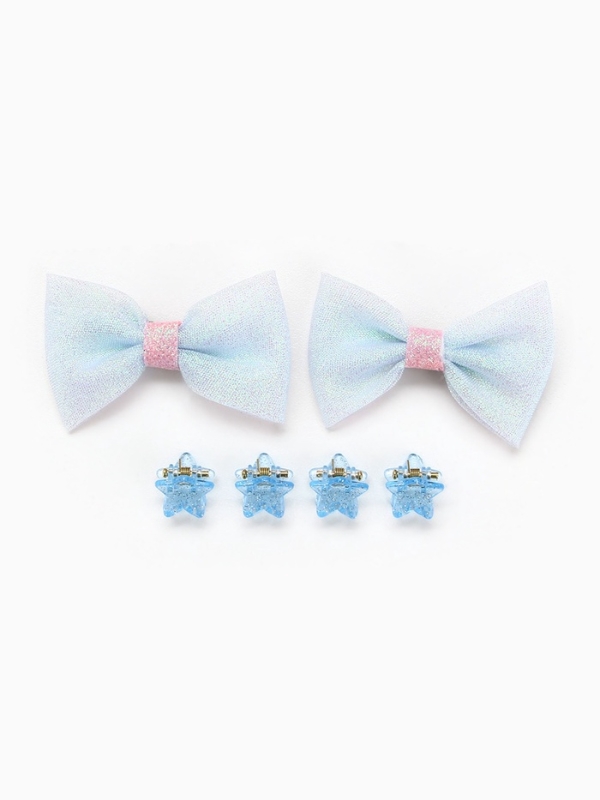 Бант для волос 2 шт, крабики &laquo;Яркая звезда&raquo;, 8 х 12,5 см