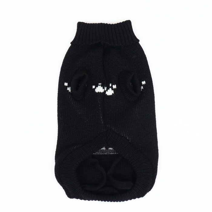 Свитер "Мишка", S (ДС 23, ОШ 23, ОГ 26-45 см), чёрный