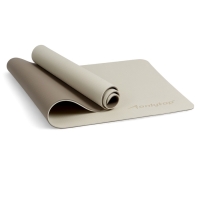 Коврик для фитнеса и йоги ONLYTOP, 183x61x 0,8 см, цвет молочный/темно-коричневый