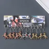 Брелок металл "Бегущий конь со стразами на седле" МИКС 3х4,2х0,8 см