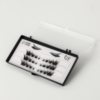 Ресницы накладные пучки СТРЕЛКА 12/14/16мм нейлон черный п/короб QF