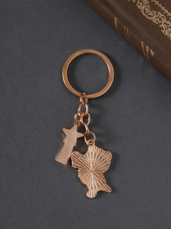 Брелок металл, эмаль "Панда c букетом" 9 см