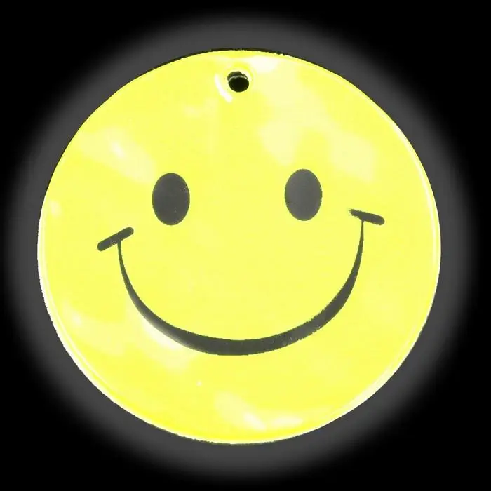 Светоотражающий элемент &laquo;Смайлик&raquo;, двусторонний, d=5.3 см, цвет жёлтый