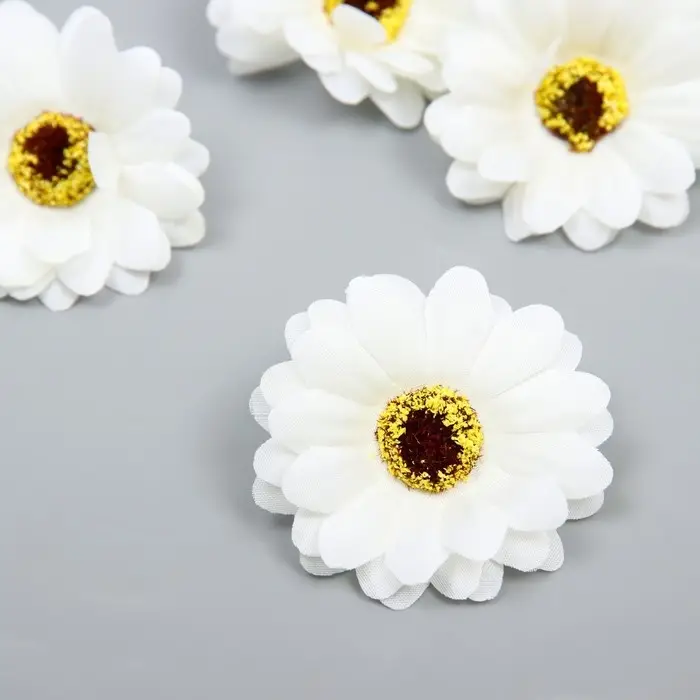 Бутон на ножке для декорирования &laquo;Хризантема-ромашка&raquo;, d=5 см, белый